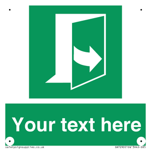 Custom sign safe condition door opens pulling left hand side